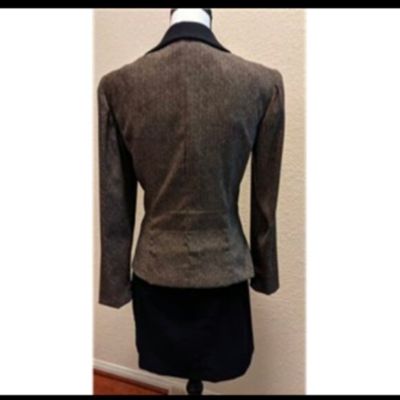 Ladies Skirt & Blazer Set Brown & Black- Nice! Skirt Sz 7/8 Blazer Sz 5/6 - Picture 2 of 5